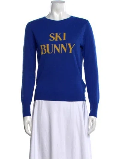Pre-owned Frame Wool Graphic Print Sweater In Blue