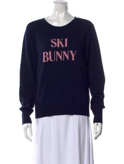 Pre-owned Frame Wool Graphic Print Sweater In Blue