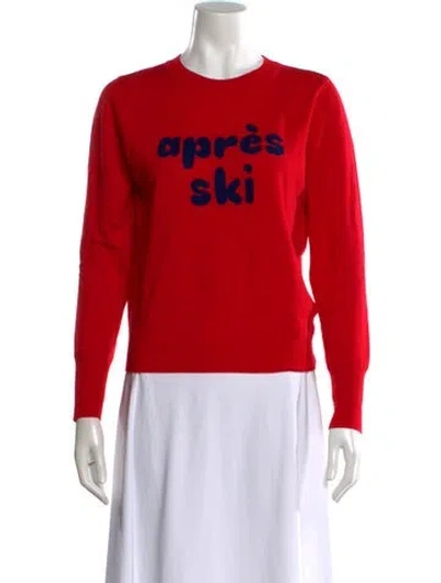 Pre-owned Frame Wool Graphic Print Sweater In Red