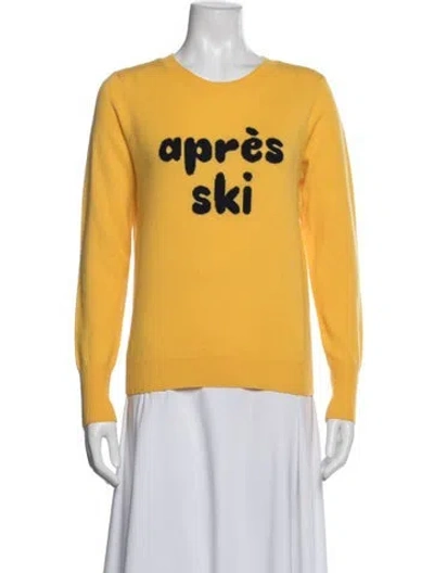 Pre-owned Frame Wool Graphic Print Sweater In Yellow