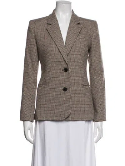 Pre-owned Frame Wool Houndstooth Print Blazer In Neutrals