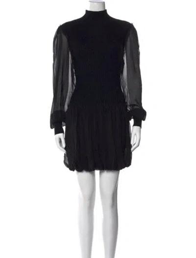 Pre-owned Frame Wool Mini Dress In Black