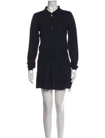 Pre-owned Frame Wool Mini Dress In Black