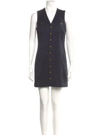 Pre-owned Frame Wool Mini Dress In Blue