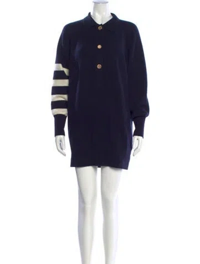 Pre-owned Frame Wool Mini Dress In Blue