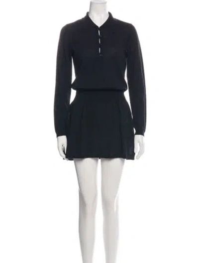 Pre-owned Frame Wool Mini Dress In Blue