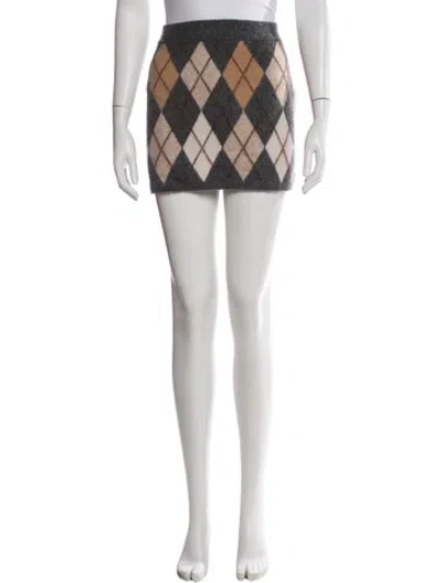 Pre-owned Frame Wool Mini Skirt In Black