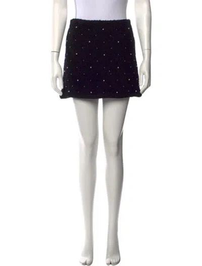Pre-owned Frame Wool Mini Skirt In Black