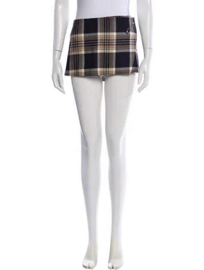 Pre-owned Frame Wool Mini Skirt W/ Tags In Blue