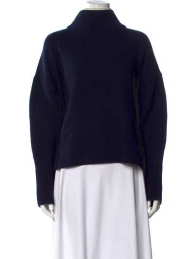 Pre-owned Frame Wool Mock Neck Sweater In Blue