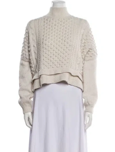 Pre-owned Frame Wool Mock Neck Sweater In Neutral