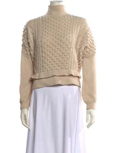 Pre-owned Frame Wool Mock Neck Sweater In Neutral