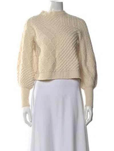 Pre-owned Frame Wool Mock Neck Sweater In Neutral