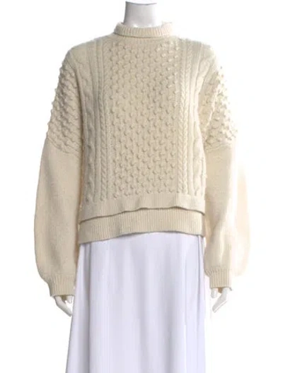 Pre-owned Frame Wool Mock Neck Sweater In Neutral