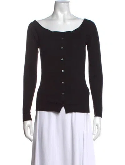 Pre-owned Frame Wool Off-the-shoulder Sweater In Black