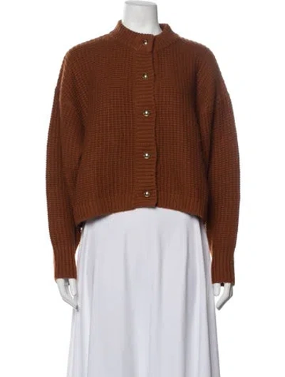 Pre-owned Frame Wool Open Front Sweater In Brown/orange