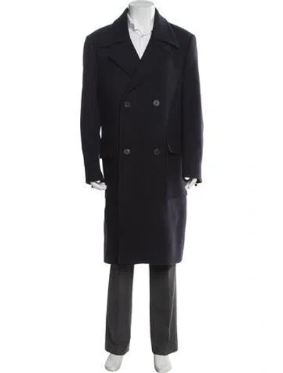 Pre-owned Frame Wool Overcoat In Blue