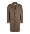 Frame Double Face Wool Overcoat In Brown
