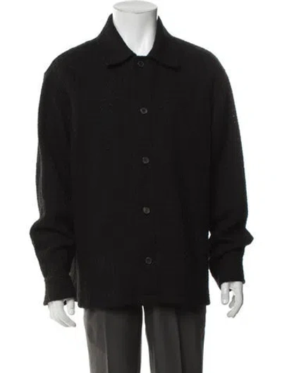 Pre-owned Frame Wool Patterned Jacket In Black