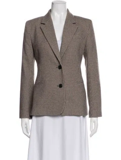 Pre-owned Frame Wool Plaid Print Blazer In Neutral