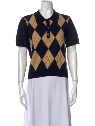 Pre-owned Frame Wool Plaid Print Polo In Multi