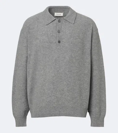 Frame Wool Polo Sweater In Gray