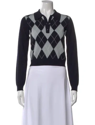 Pre-owned Frame Wool Printed Sweater W/ Tags In Black