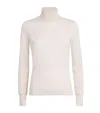 Frame Slim Turtleneck Wool Sweater In White
