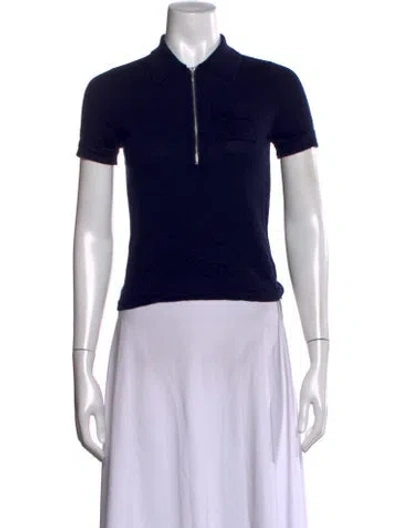 Pre-owned Frame Wool Short Sleeve Polo In Black