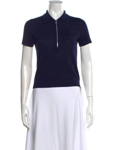 Pre-owned Frame Wool Short Sleeve Polo In Blue