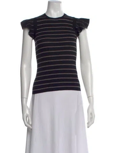 Pre-owned Frame Wool Striped Sweater In Black