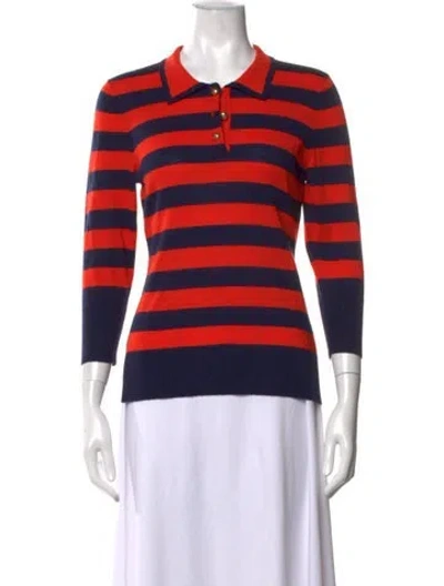 Pre-owned Frame Wool Striped Sweater In Red