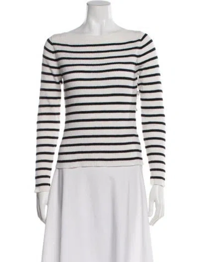 Pre-owned Frame Wool Striped Sweater In White