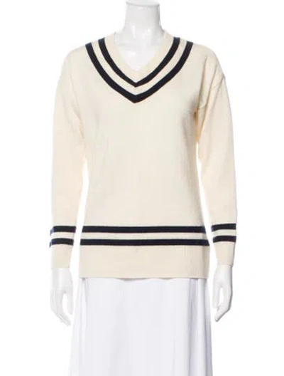Pre-owned Frame Wool Striped Sweater In White
