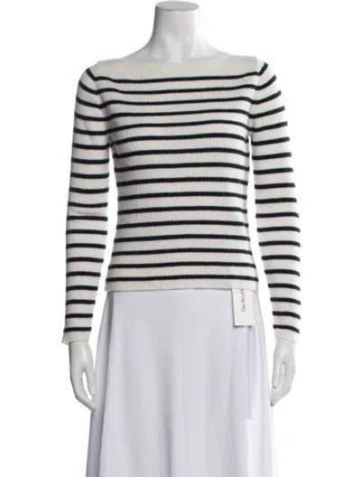 Pre-owned Frame Wool Striped Sweater In White