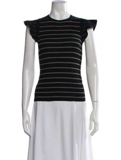 Pre-owned Frame Wool Striped Top In Black