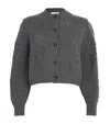 Frame Textured Stitch Wool Cardigan In Grey