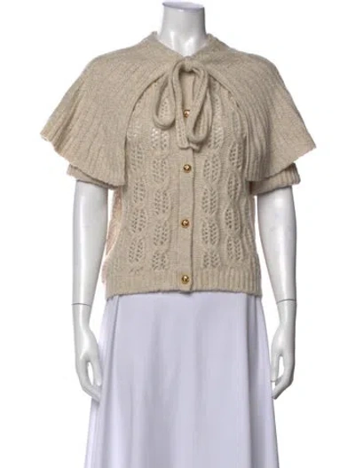 Pre-owned Frame Wool Tie Neck Sweater W/ Tags In Neutrals