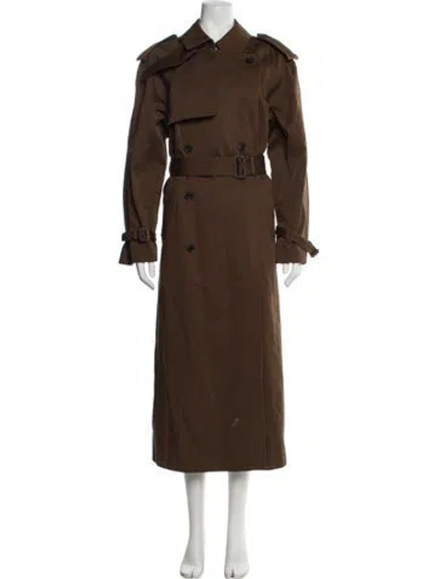 Pre-owned Frame Wool Trench Coat In Brown