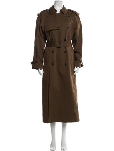 Pre-owned Frame Wool Trench Coat In Brown