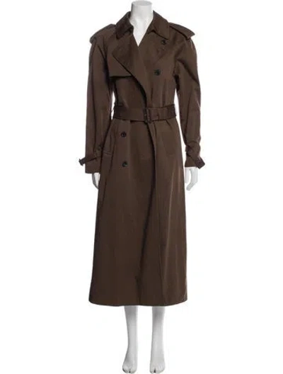 Pre-owned Frame Wool Trench Coat In Brown