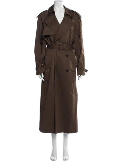 Pre-owned Frame Wool Trench Coat In Brown