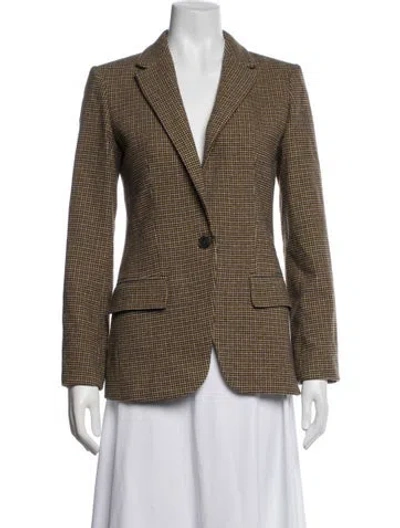 Pre-owned Frame Wool Tweed Pattern Blazer In Yellow