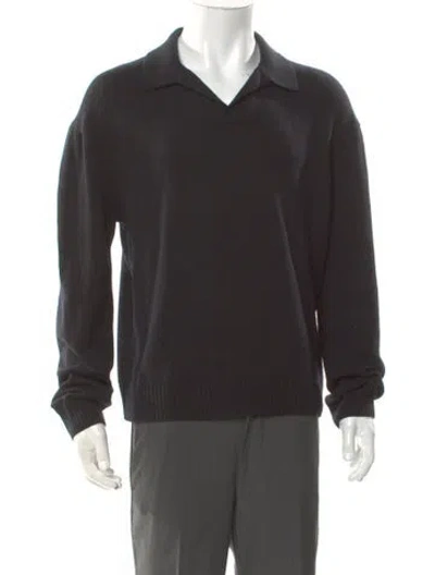 Pre-owned Frame Wool V-neck Polo Sweater In Gray
