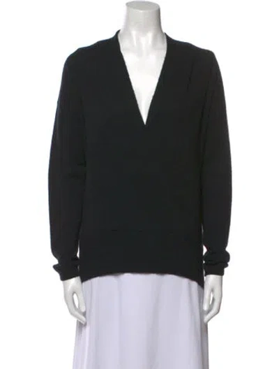 Pre-owned Frame Wool V-neck Sweater In Black