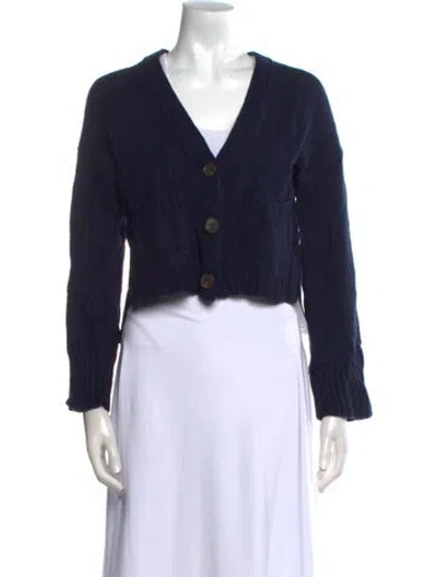 Pre-owned Frame Wool V-neck Sweater In Blue