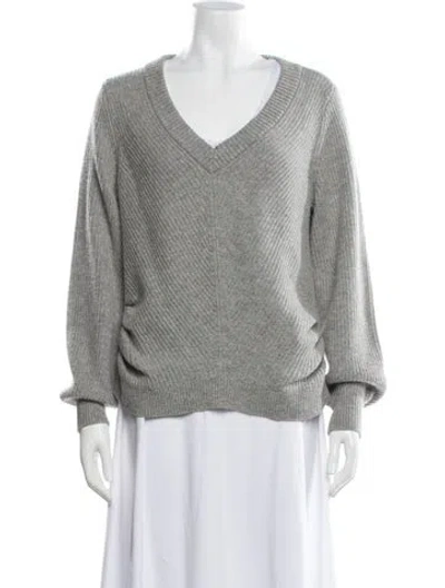 Pre-owned Frame Wool V-neck Sweater In Gray