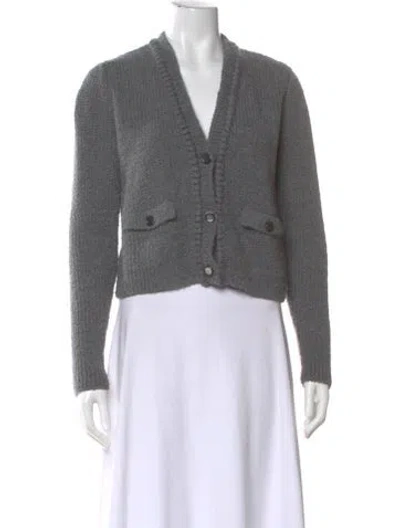 Pre-owned Frame Wool V-neck Sweater In Gray