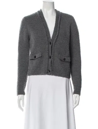 Pre-owned Frame Wool V-neck Sweater In Gray