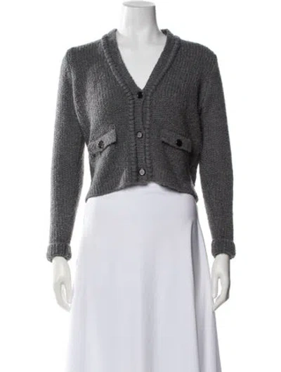 Pre-owned Frame Wool V-neck Sweater In Gray